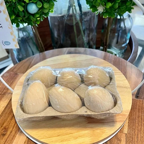 Target EASTER NATURAL WOODEN EGGS 6CT - Picture 2 of 3